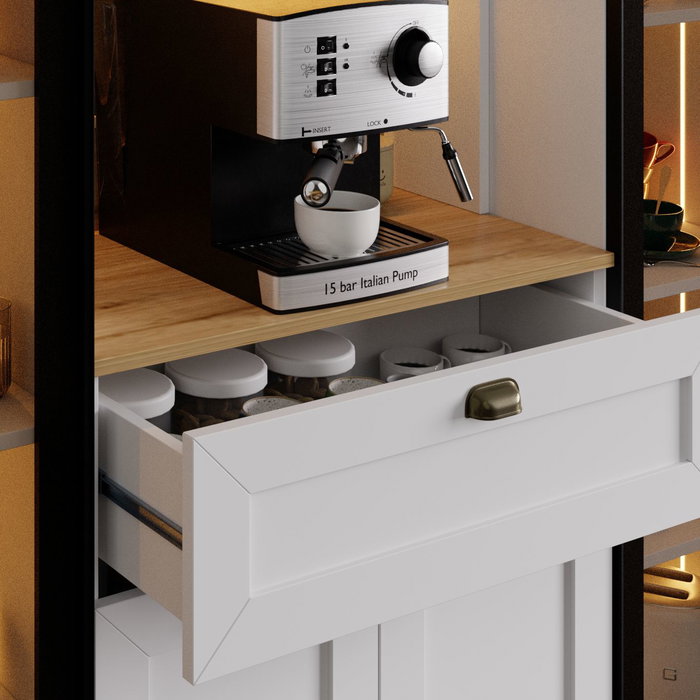 Hanah Home Nero Duo 1600-223 Puesto de Café Blanco